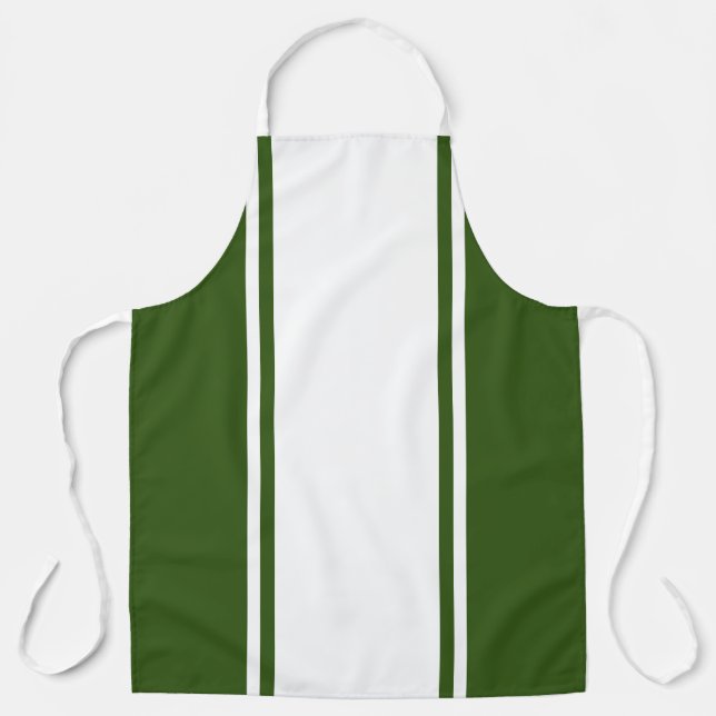 Delantal Fun Wide White Carreras Stripes Forestales Bordes  (Anverso)