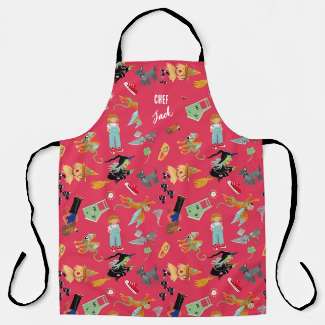 Delantal Fun Wizard of Oz on red children's design (Anverso)