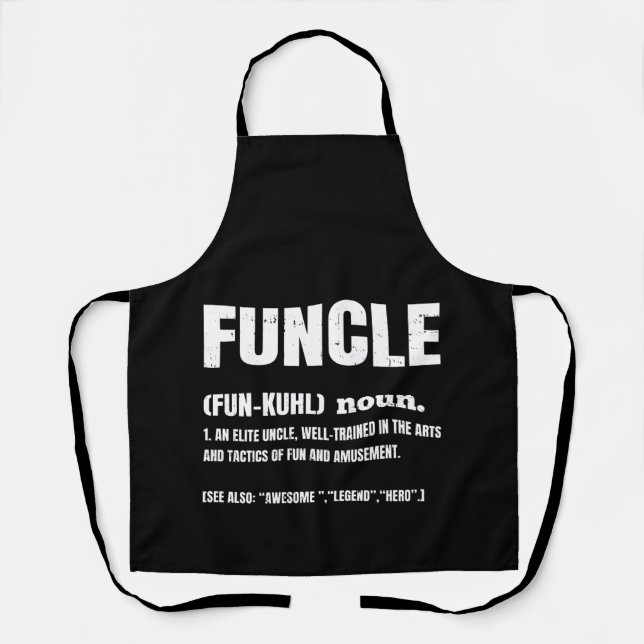 Delantal Funcle Funny Uncle Definition (Anverso)