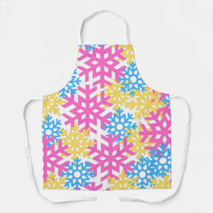 Delantal Funky Colorful Snowflake Patrón temático del invie