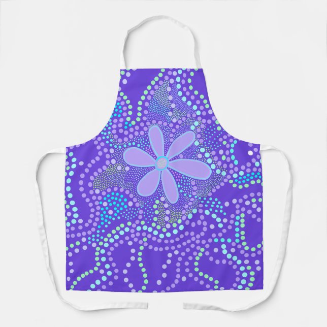 Delantal Funky Flower Purple Apron (Anverso)