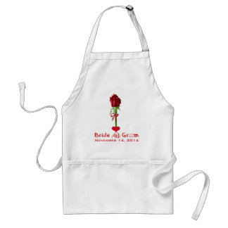 Delantal Funky Fonts Red Roses Boda Apron