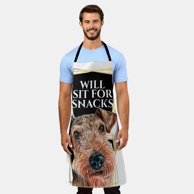 Delantal Funny Airedale territe sit para picar aperitivos a (Gastado)