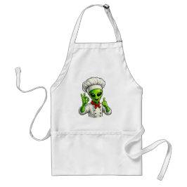 Delantal Funny Alien Chef Design Cute Space Cook With Chef