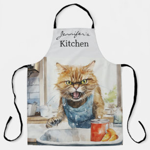 Delantal Funny Angry Cat All-Over Print Apron