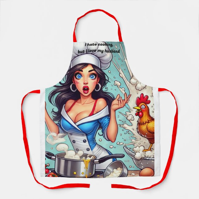 Delantal Funny Apron - Chaotic Chef Personalizado con explo (Anverso)