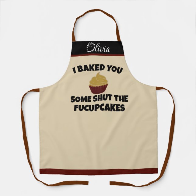 Delantal Funny Baker Apron - Nombre personalizado y regalo  (Anverso)