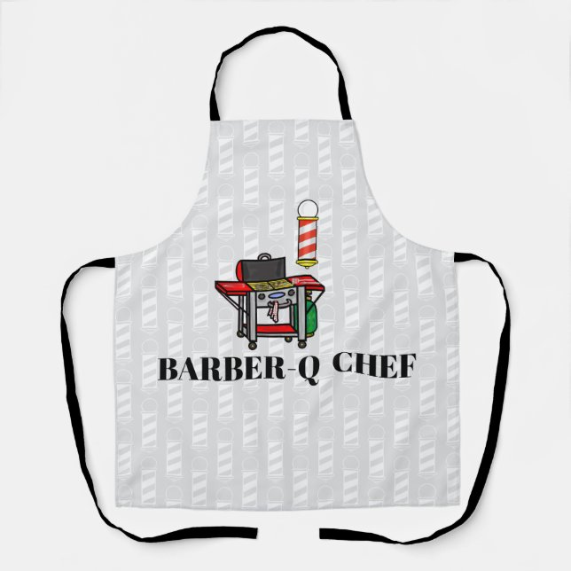 Delantal Funny Barber-Q Apron para BBQ (Anverso)