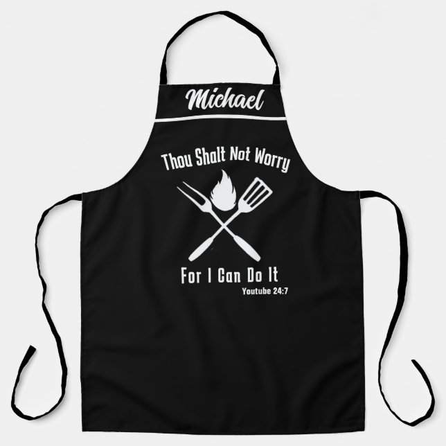 Delantal Funny BBQ Dad Apron - Citas del Día del Padre (Anverso)