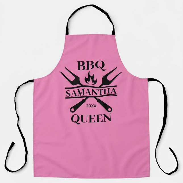 Delantal Funny BBQ Personalizada Barbacoa Reina Apron (Anverso)