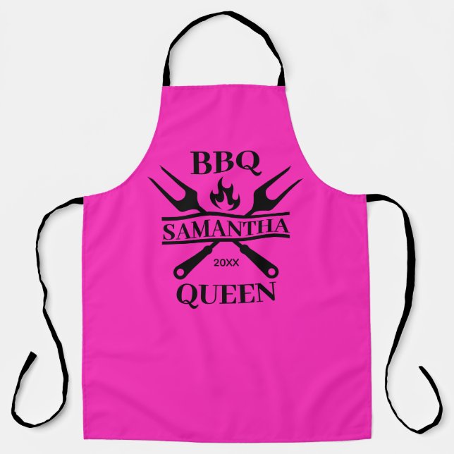 Delantal Funny BBQ Personalizada Barbacoa Reina Apron (Anverso)