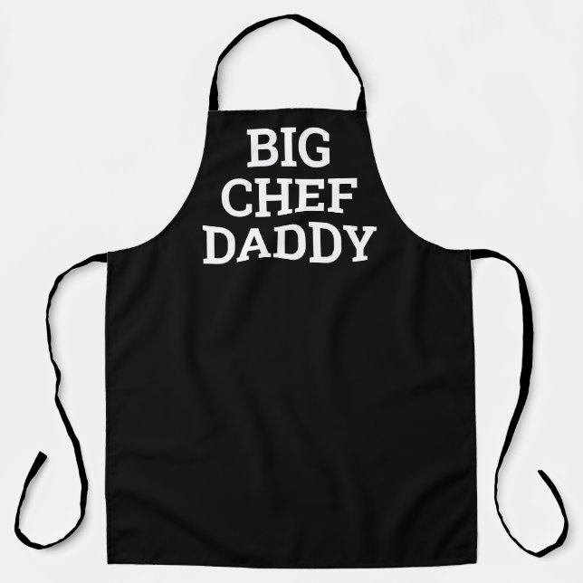 Delantal Funny Big Chef Daddy Black Cooking (Anverso)