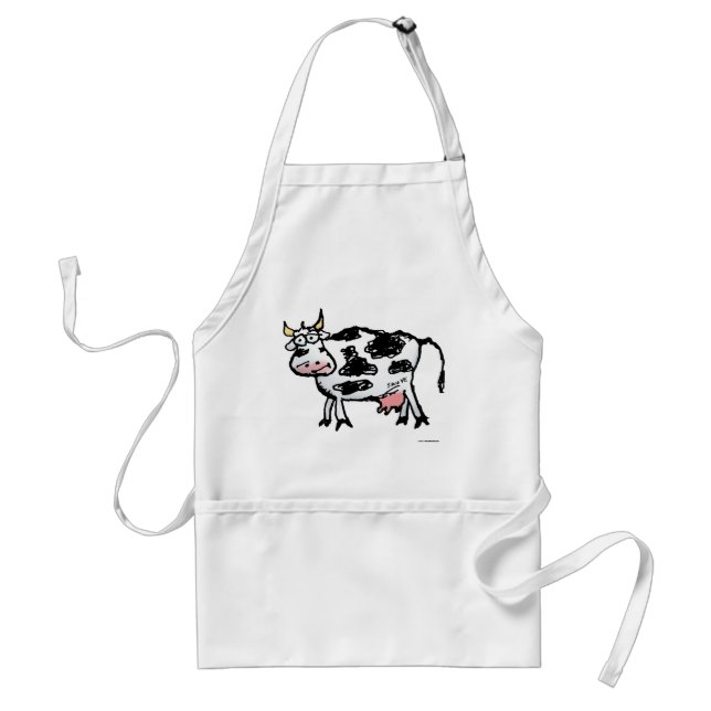 Delantal Funny Black and White Cow Personalizado (Frente)