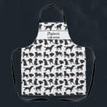 Delantal Funny Black Lab Dog Lover Perro Mamá Papá Personal<br><div class="desc">El delantal perfecto para los amantes del perro - el diseño presenta un patrón de laboratorios negros felices. Añade dos líneas de texto personalizado para personalizar - nombre de mamá o papá, nombre de negocio o borrar. Perfecto para usar cuando le das a tu perro un baño o le cepillas...</div>