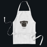 Delantal Funny Black Labrador Recuperever Dog Custom Name<br><div class="desc">Una linda pintura acuarela de un perro de Black Labrador Retriever.
Personalice cambiando o eliminando el nombre.</div>