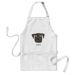 Delantal Funny Black Labrador Recuperever Dog Custom Name