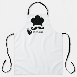 Delantal Funny Black Mustache Personalizado