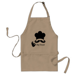 Delantal Funny Black Mustache Personalizado