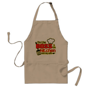 Delantal Funny BOSS en la cocina