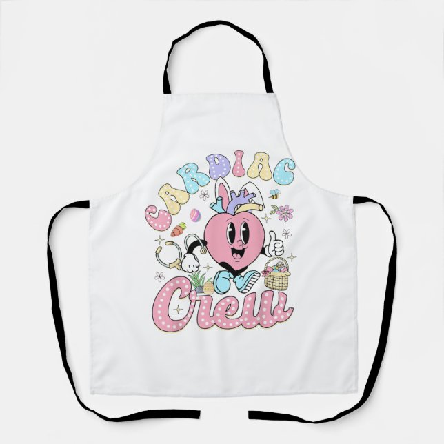 Delantal Funny Cardiac Crew Easter Day CVICU Nurse Cardiolo (Anverso)