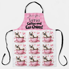 Delantal Funny Cat Coffee All-Over Print Apron