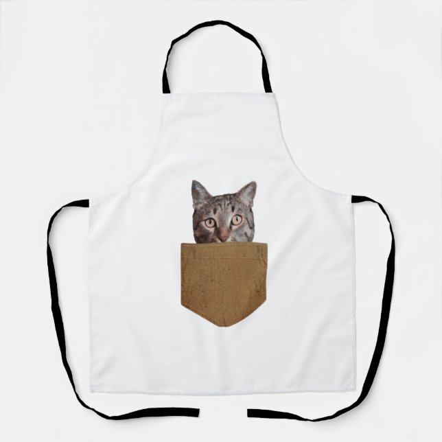 Delantal Funny Cat Pocket Shirt Cute Kitten in Your Pocket (Anverso)