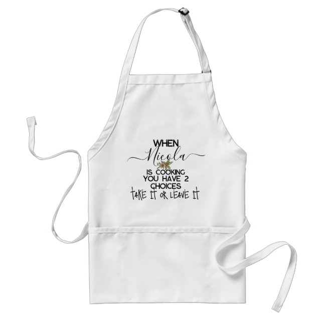 Delantal Funny Chef Apron con bolsillos, tómalo o déjalo (Frente)