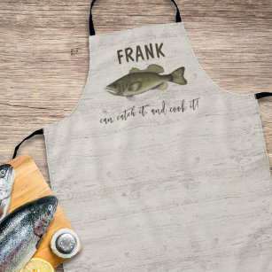 Delantal Funny Chef Fisherman Bass Fish Personalizado Willi