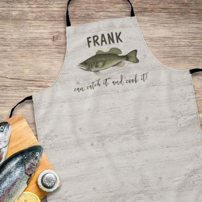 Delantal Funny Chef Fisherman Bass Fish Personalizado Willi (Subido por el creador)