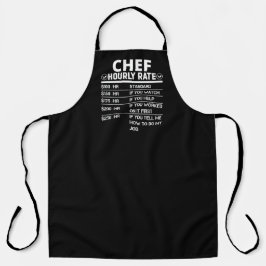 Delantal Funny Chef Hourrate Black Apron