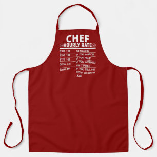 Delantal Funny Chef Hourrate Dark Red Apron