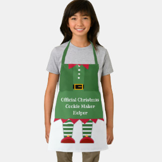 Delantal Funny Christmas Cookie Maker Helper Elf Green Red 