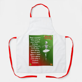 Delantal Funny Christmas Skeleton Wishes for woman 