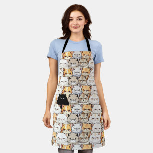 Delantal Funny Colorous Moody Meow Gats Kitten Patrón masco