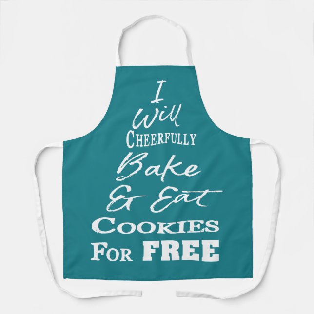 Delantal Funny Cookie Baking Crew Blue Verde azulado Navida (Anverso)