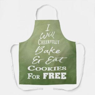 Delantal Funny Cookie Baking Crew Green Navidades Apran