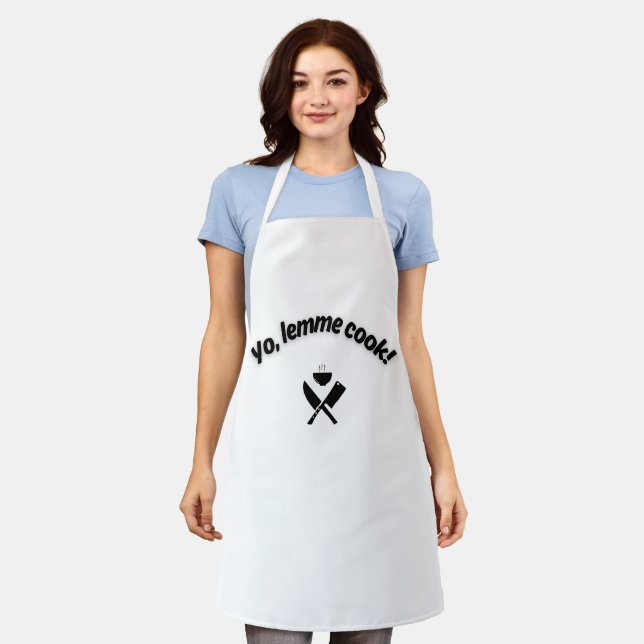 Delantal Funny Cooking Apron - “Yo, Lemme Cook!” Meme Quote (Gastado)