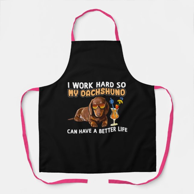 Delantal Funny Dachshund Lover (Anverso)