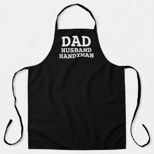 Delantal Funny Dad Husband Handyman Black Typography Chef