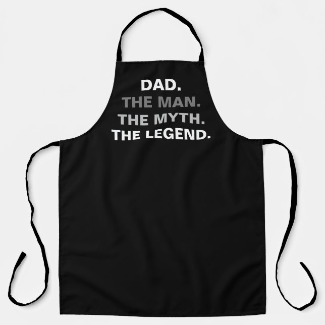 Delantal Funny Dad Man Myrie Legend Black Typography Chef (Anverso)