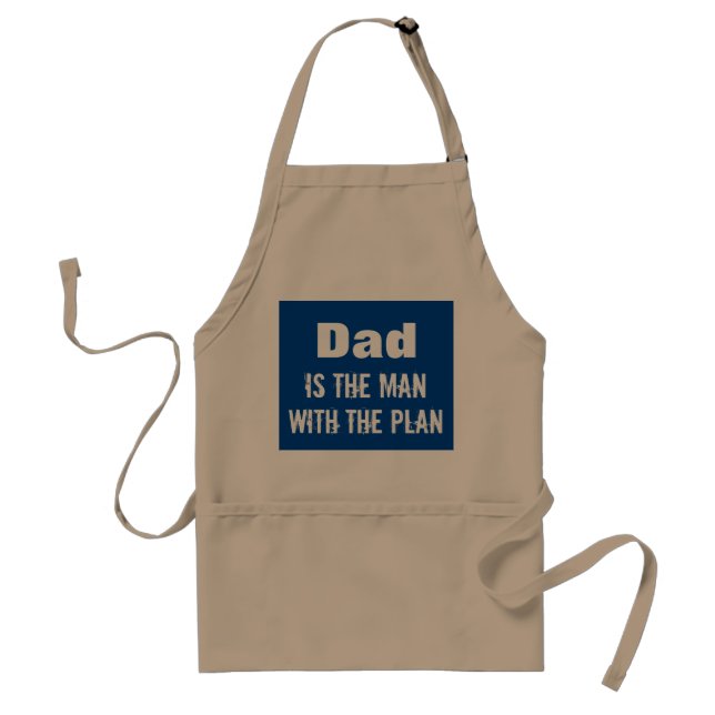 Delantal Funny Dad Man Plan Typography Grilling Apron (Frente)