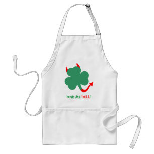 Delantal Funny Dancing Irish Shamrock with Devil Horns Tail