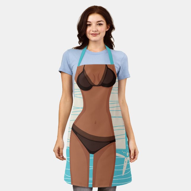 Delantal Funny Dark Tan Bikini Chica (Gastado)
