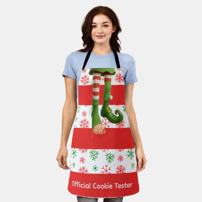 Delantal Funny Elf Legs | North Pole Fun Christmas Apron (Gastado)