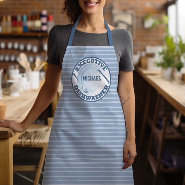 Delantal Funny Executive Dishlavaplatos Apron ( Lay down the law and show who washes the dishes in your kitchen! )