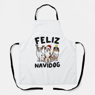 Delantal Funny Feliz Navidog Australian Shepherd lover