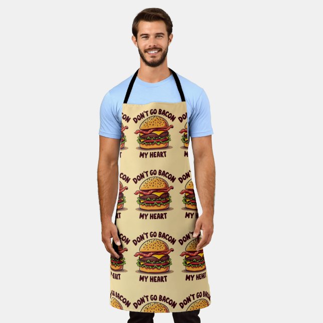 Delantal Funny Food Pun Bacon Lover Cheeseburger Design (Gastado)