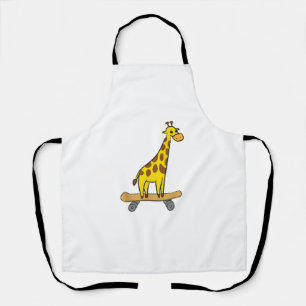 Delantal Funny Giraffe Lover Giraffe Skateboard