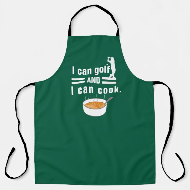 Delantal Funny Golfer Can Cook Cita Humor LOL Golfer (Anverso)