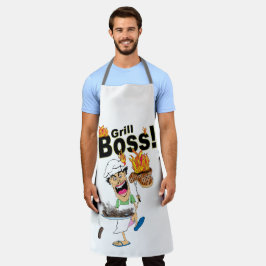 Delantal Funny "Grill Boss" BBQ Apron